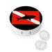 Scuba Diving Shark Round Case For Contact Lens Kit Storage Box with Mirror Printed