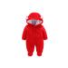 Voopptaw Warm Baby Winter Jumpsuit Fleece Romper Suits Cute Thick Bear Snowsuit for 0-12months 9-12 Months Red