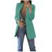 oelaio 2023 Fall Thin Blazers Women Work Office Jacket Charming Suit Coat Slim Fit Long Cardigans Business Casual Clothes Dark Green Medium