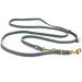 COPCOPET-fat leather line for dogs-3-way adjustable dog leash made of soft leather with carabiners & fittings made of brass-braided leash 100% handmade in Germany (3.50 m x 10mm | gray) 3.50 m x 10 mm gray