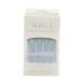 AUklOPVZZ 1 Set French Tip Press on Nails Solid Color Extension Shimmer Fingernails Decals Full Cover Salon Gifts Manicure Kit H33-light blue jelly glue