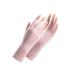 X&D Fingerless Ice Silk Nail Gloves UV Nail Care Accessories Skin Protection for Gel Nails Manicure Pink