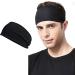 2-Piece Sports Headband Set for Men & Women - Wide Stretchy Hair Bands for Fitness Jogging Cycling & Yoga - Buy Online on GoSupps.com