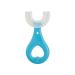 Aunye children U -shape toothbrush - baby 360 oral tooth cleaning toothbrush - U -shaped toothbrush food grade silicone brush head portable toothbrush (blue B)