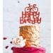LissieLou Bicycle Style Happy Birthday Cake Topper Decoration in Red Made in the UK - Buy Online on GoSupps.com