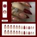 FULDGAENR Red Glitter French Tip Medium Almond Press on Nails - 24PCS Full Cover Acrylic Nails for Women and Girls - Buy Online on GoSupps.com