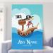 Personalized Pirate Ship Print for Boys Bedroom - Ideal for Birthday, Christening, or Naming Day Decor - Wall Art Keepsake for Sons, Godsons, and Brothers - Buy Online on GoSupps.com