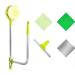 Detachable Telescopic U Shaped Professional Window Cleaning Tool Flexible Outside Double-Sided Glass Cleaner Kit Green