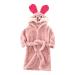 Miyanuby baby boys girl bathrobe soft flannel long arm animal hoodie morning coat nightwear homewear for children baby young girls gift 3-4 years #2 rabbits pink