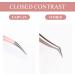 Tweezers for Eyelash Extension Professional Pink Stainless Steel Curved Tip Professional Eyelash Tweezers Striped FADVAN (Bending with Small Angle) Bending with Small Angle Pink - Buy Online on GoSupps.com