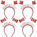 OBANGONG 4 Pcs Canada Day Headbands Canada Flag Maple Leaf Headband for Kids Aldult Novelty Canada Day Accessories for Canadian Themed Party Soccer Game Events