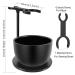 Mysterious Black Men's Wet Shaving Kit - Deluxe Grooming Set with Heavyweight Brush, Razor Stand, and Stainless Steel Soap Bowl - Buy Online on GoSupps.com