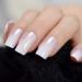 EchiQ Pearl Shine Glossy Fake Nails - Shimmer White Square French Ombre Gradient Faux Ongles Medium Fingernails - Buy Online on GoSupps.com