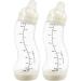 Difrax S Large Shape Advantage Baby Bottle Set - 250 ml - Anti Colic 0-6 Months Baby Bottles Birth and Up - Cream and Beige