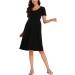 Love2Mi Maternity Dress XL Black - Short-Sleeve A-Line Midi Pregnant Dress - Buy Online on GoSupps.com