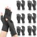 Zhanmai 6 Pairs Arthritis Compression Gloves for Women Men Carpal Tunnel Pain Compression Typing Anti Slip Dot Gloves Large