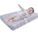 BlueSnail Print Changing Pad Cover Set 2PK - Gender Neutral Gray+White Design - Breathable & Comfortable for Baby Boys and Girls | 2 Pack - Buy Online on GoSupps.com