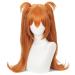 HIROAKIYA Asuka Langley Wig Orange Asuka Langley Cosplay Wig Clip Ponytails with Wig Cap Asuka Langley Orange