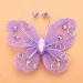24pcs Christmas Butterfly Ornaments Mesh Wire Glitter Butterfly Wedding Party Clothing Wall Tree Decoration DIY Supplies(Purple)