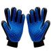 Pet Grooming Glove - Gentle Deshedding Brush Glove - Efficient Pet Hair Remover Mitt - Enhanced Five Finger Design - Perfect for Dogs & Cats with Long & Short Fur - One Pair