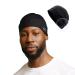 Hairbrella Premium Satin-Lined Mens Sleep Cap Wave Cap Adjustable Durags for Men Durag Alternative for 360 Waves Black X-large