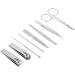 Nail Clippers Nail Scissors Kit 8 In 1 Nail Clip Set for Travel (Black) - Buy Online on GoSupps.com
