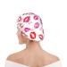 Red Pink Lip Kiss Waterproof Luxury Shower Cap for Women | Reusable Bath Hair Cap | Fashionable Elastic Shower Hat for Long, Short, Curly Hair - Color 9 - Buy Online on GoSupps.com