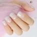 Hujl Artificial nails 24PCs Artificial artificial nails short -French nails artificial nail manicure women daily nail decoration