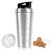 Gobesty Protein-Shaker bottle 750 ml stainless steel protein-protein-shaker cup fitness-shaker bottle supplementary bottle with mixed ball outlet-safe metal sports water bottle for men and women