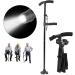 Walking Cane Folding Trekking Poles Double Handle Design with Flashlight Led Lights Adjustable Walking Stick for Old Men Get Up and Go - Buy Online on GoSupps.com