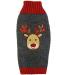 Christmas Dog Sweater - Warm Turtleneck Knitwear for Puppies | Gray Reindeer Pattern | Perfect Holiday Gift - Buy Online on GoSupps.com