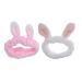 Minkissy 2pcs bunny ear headband soft makeup hairband cosmetic shower face wash headwrap for women (pink and white)