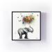 Yidepot Cute Cat Canvas Wall Art: With Black Wood Frame Cat Pictures Small Funny Kitty-Cat Babies Painting for Girl's Bedroom Bathroom Ready to Hang (30x30CM) 30x30CM Framed Hearted elephant