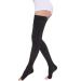 Egurs 30-40 mmHg Medical Compression Stockings with Open Toe S Black