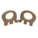 Wendysun 2pcs Lovely Cartoon Wood Teether Pure Natural Animal Elephant Shape Baby Teething Nursing Beech Teether Baby DIY Pendant Toy (2pcs)