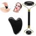 Verdant Touch Shab Tool Set - Natural Obsidian Double-End Scooter Facial Roller and Gua Sha for Massage & Ski Therapy | Premium 2-Part Spa Collection - Buy Online on GoSupps.com