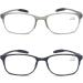 Mcoorn Reading Glasses for Women & Men (2 Pack) - Flexible Lightweight Anti-Blue/Anti-Reflective - Includes Case - 1.5x Magnification in Black & Grey - Buy Online on GoSupps.com
