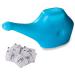 SoulGenie QwikFlo Economy Light-Weight Neti Pot - Handy Compact and Travel Friendly-Blue (1 Piece (Blue) and 10 Sachets Neti Salt) 1 Pc (Blue) 10 Sachets Neti Salt