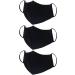 Black Cloth Face Masks for Men - 3 Pack Unisex Reusable & Washable - Adjustable 2 Layer Cotton Fabric Mask for Nose and Mouth Protection - Buy Online on GoSupps.com