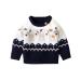 ESHOO Baby Boys Girls Christmas Deer Print Knitwear Pullover Sweater Boys Girls Xmas Jumper 6-12 Months Blue