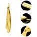 Beavorty Stainless Steel Engraved Folding Razor Holder - Rustproof Manual Barber Razor with Golden Rim Blades (14.5x2.5cm) - International Shipping Available - Buy Online on GoSupps.com