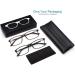 Blue Light Blocking Reading Glasses - 2 Pack Rectangle Readers for Men & Women | 0.5 Magnification Black & Brown - Buy Online on GoSupps.com