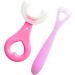 Kids U Shaped Tooth Brush & Tongue Scraper Set - Safe & Soft for Ages 2-6 | Pink - Buy Online on GoSupps.com