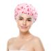FRCOLOR Girl Beanie Shower Cap - Reusable Floral Printed Spa Cap for Girls - Elastic Double Wrap Protector for Beauty Bonnet - Salon Bathing Cap for Women - Pink, 29x29cm - Buy Online on GoSupps.com