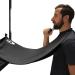 Captain Jax Beard Apron, Hair Catcher with Bag | Shaving Cloth, Strong Suction Cup - Non-Stick Beard Cape for Trimming - Mirror Protector Net, One Size, Black
