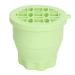 Makeup Brush Cleaning Bowl Space Saving 2 in 1 Makeup Brush Scrubber Folding Portable for Home (Green)
