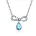 Quartz Healing Crystal Necklace Natural Crystal Blue Topaz Lucky Knot Necklace Bow Female Clavicle Chain for Girls Girlfriend Wife Daughter Mom Anniversary Birthday Crystal Point Pendant Necklace