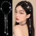 BSLVWG Wedding Butterfly Headband Head Chain Silver Tassel Hair Hoop Band Hair Vine Vintage Decorative Headwear Headpieces Hair Accessories for Women and Girls Headdress (01) (01)