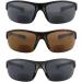 3 Pairs Bifocal Wrap Around Sunglasses for Men & Women - UV Protection Sun Reader Microfiber Pouches Included - Black Grey Tortoise 2.5x - Buy Online on GoSupps.com