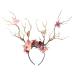 FRCOLOR Reindeer Costume Antlers Hair Hoop Flower Antler Headband Hair Band Large Reindeer Hair Hoop Deer Headbands Christmas Headdress for Women Girls(Coffee) Costume Horns Christmas Headwear 24x18cm Light Coffee Color